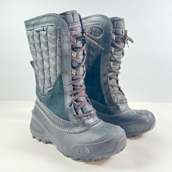 The North Face Kids Girls Boots Black Thermoball Shellista Quilted Winter US 3 - Picture 7 of 9